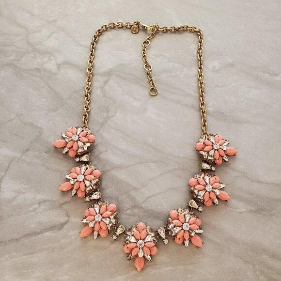 J. Crew Jewelry - ✨ J.Crew Pink Rhinestone Crystal Cluster Stacked Statement Necklace ✨
